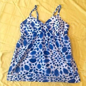 100% Cotton Blue and White Merona Tank Top size L